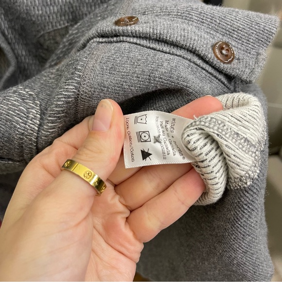 WINGS+HORNS GRAY COTTON HANDKNIT MENS SWEATER VEST SIZE M EUC - Picture 7 of 8